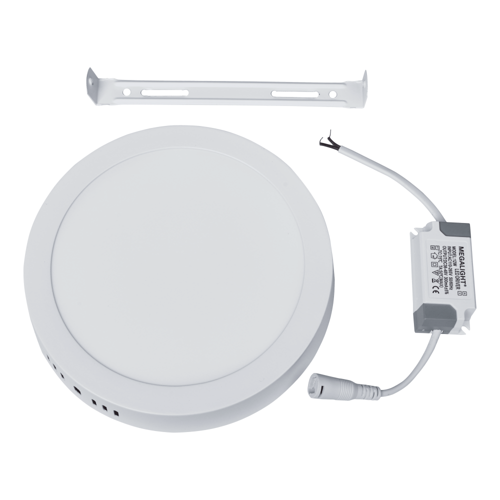 Світлодіодний накладний круглий світильник MEGALIGHT 12Вт 6500К (Д=170мм) (ROUND-O-12/865)